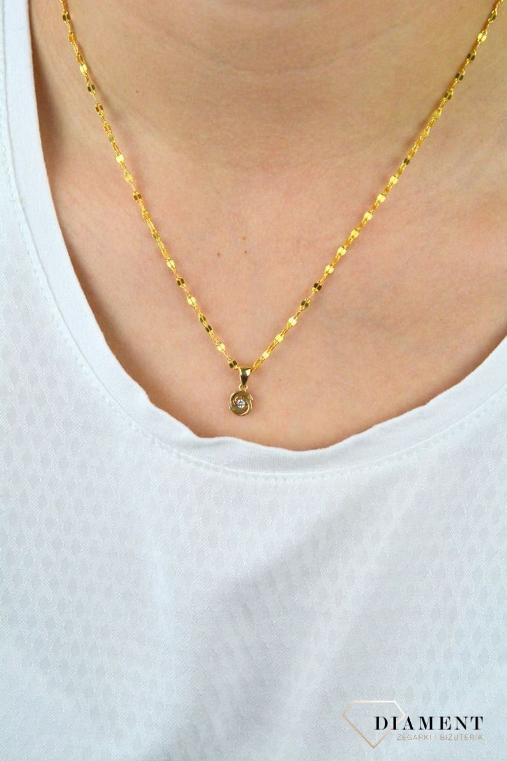 Łańcuszek blaszki srebrny pozłacany w kolorze złotym DIA-LAN-4972Z-925 2mm (1).jpg